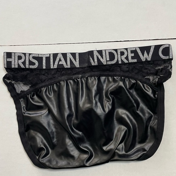 Andrew Christian lace and leather briefs - medium - Picture 2 of 3
